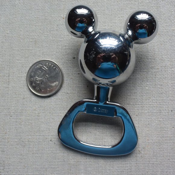 Disney Mickey Mouse Ears Chrome Stainless Steel Bottle Opener Ex Condition! - Picture 5 of 6